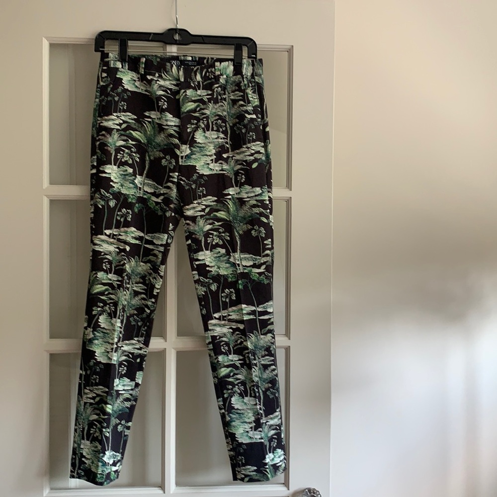 Zara made in Spain palm tree scenic pants